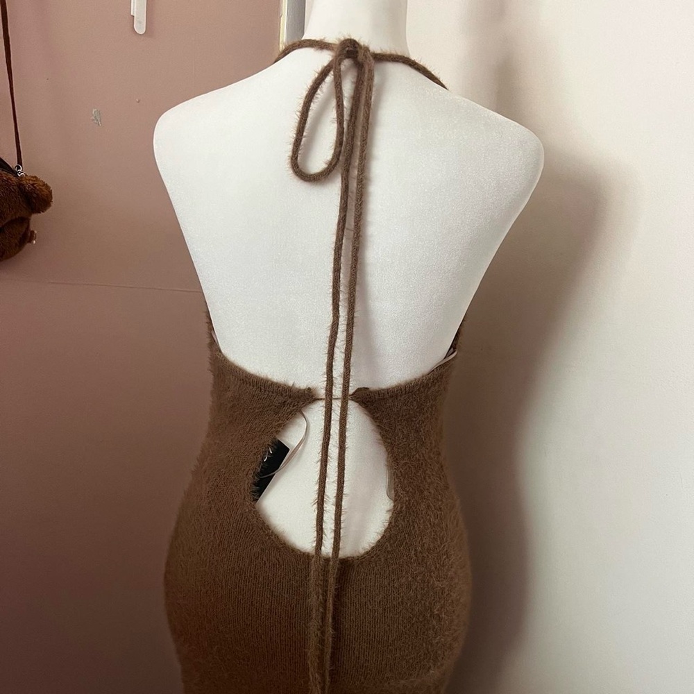 Brown sweater dress